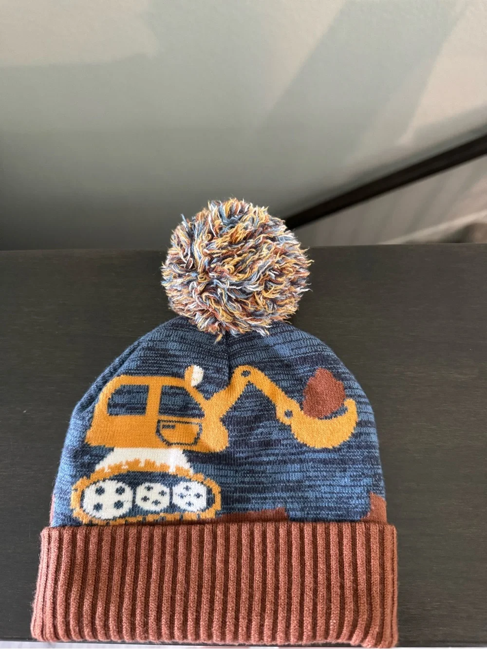 Baby Knit Pom Beanie and Mittens Set Trucks
